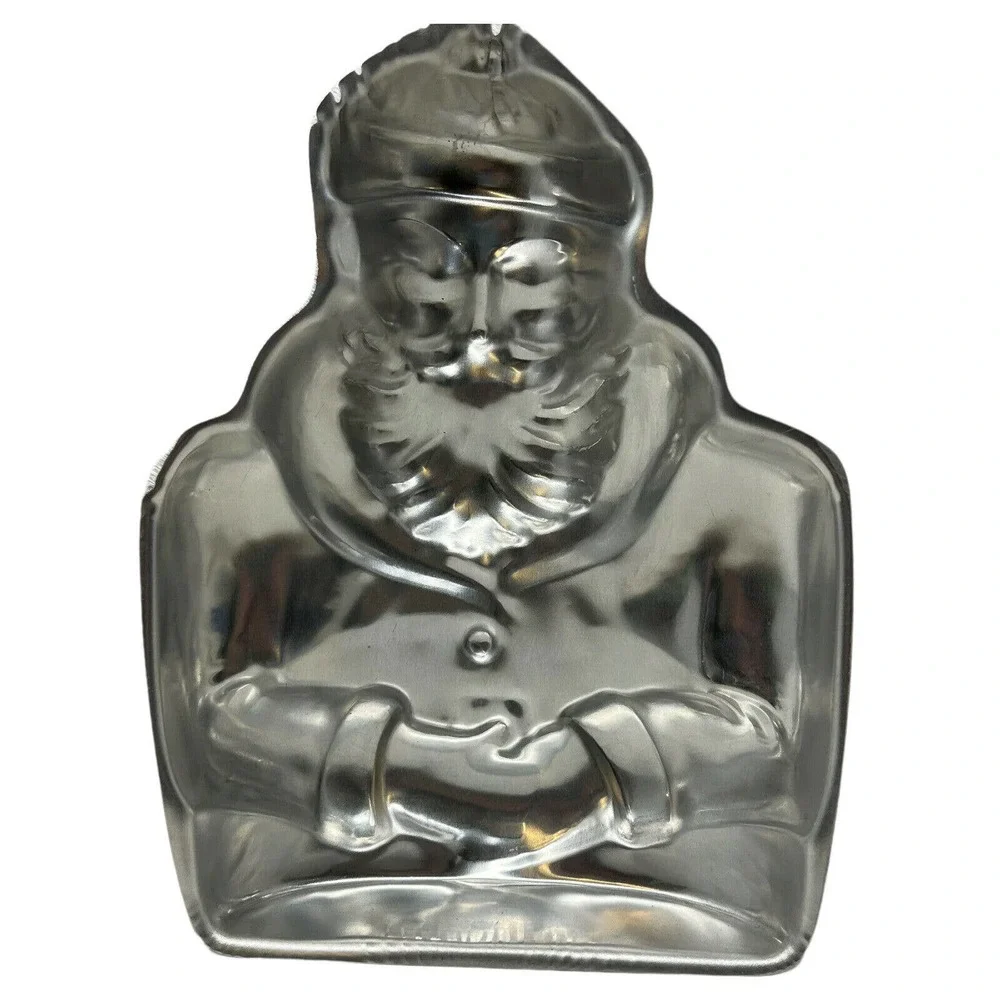 Vintage Santa Claus Cake Pan Jello Mold Double Sided Baking Tin Holiday Xmas‎
